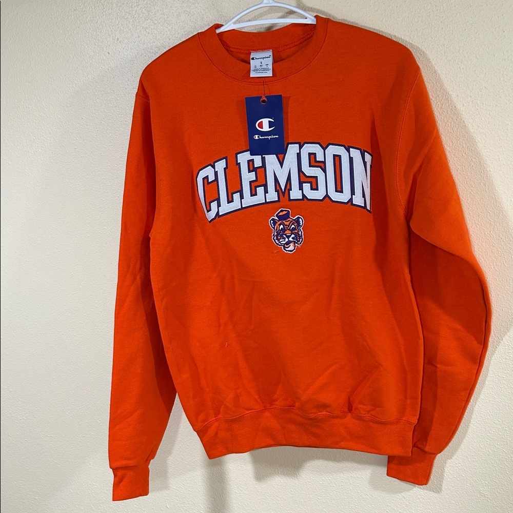 Champion Orange Clemson Crewneck Sweatshirt Men’s Small NWT Retail $64